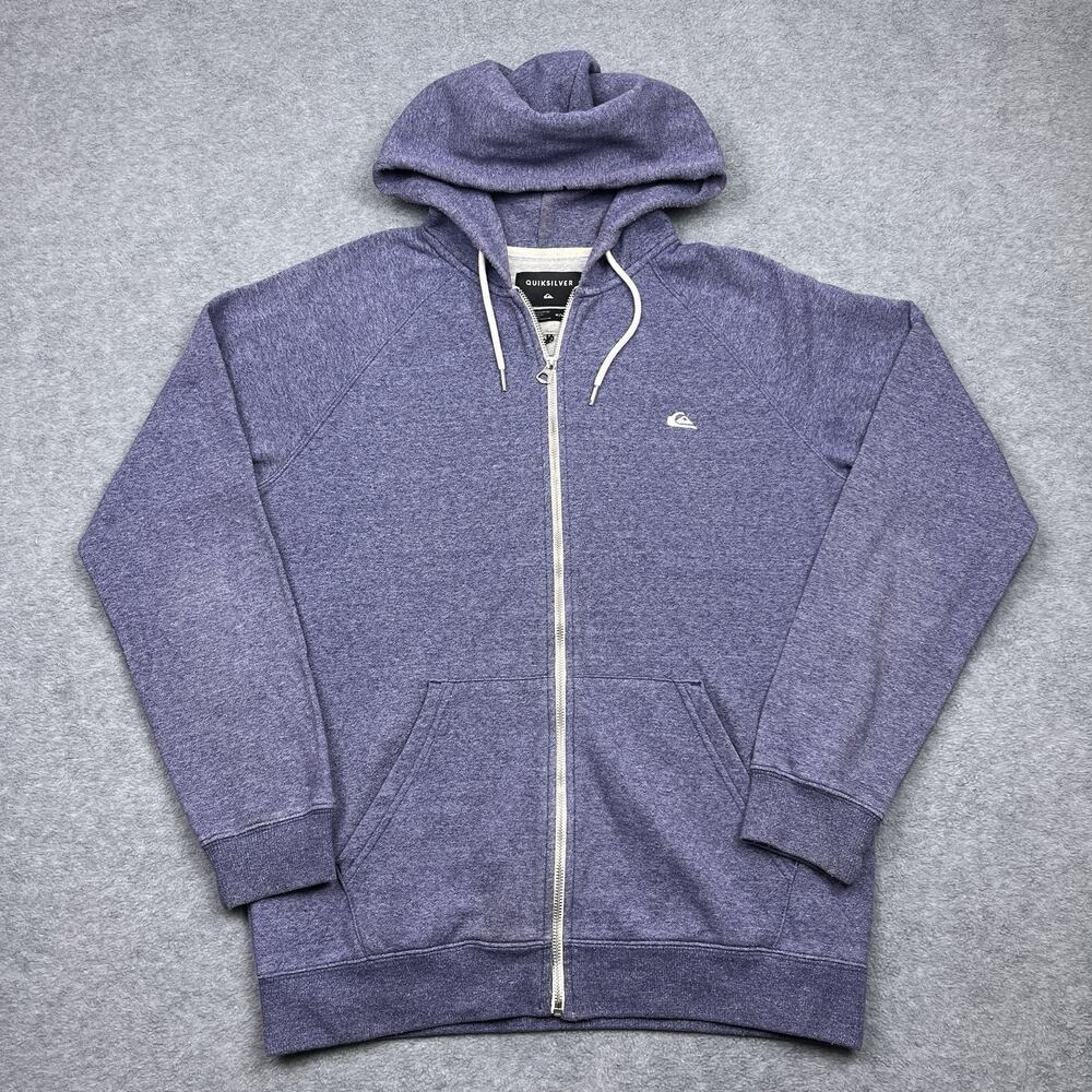 Quiksilver full zip hoodie blue logo‎ chest size medium